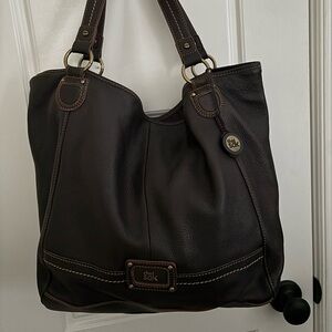 The Sak Dark Brown Leather Shoulder Bag
